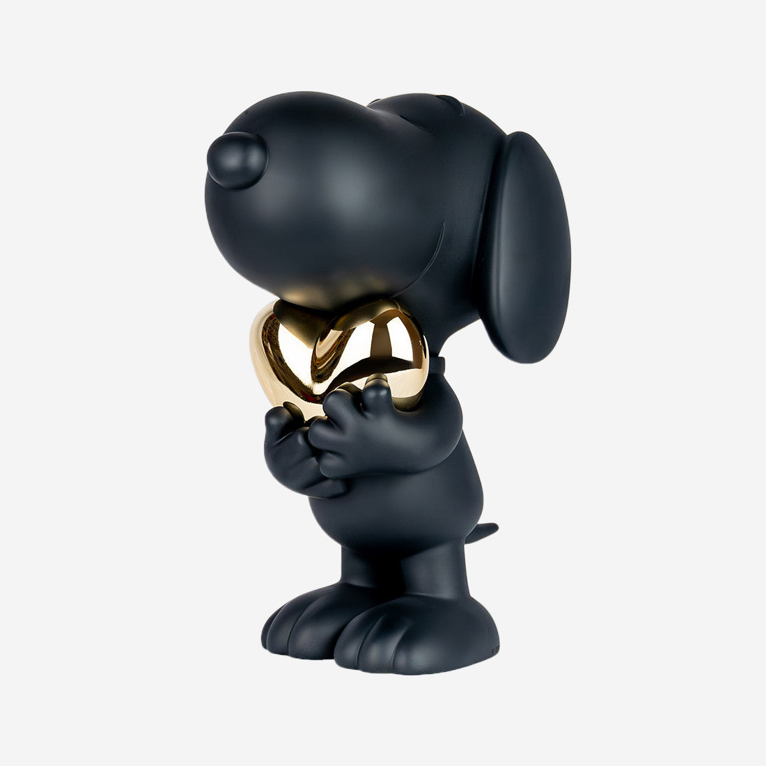 Snoopy Heart Small Figurine - Black/Gold
