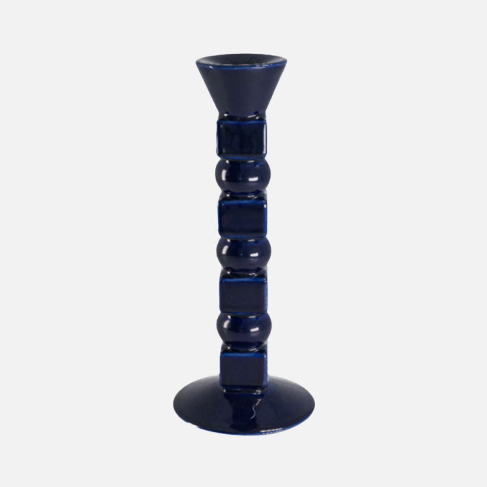Anna Ceramic Candle Holder, Midnight Blue, 25cm