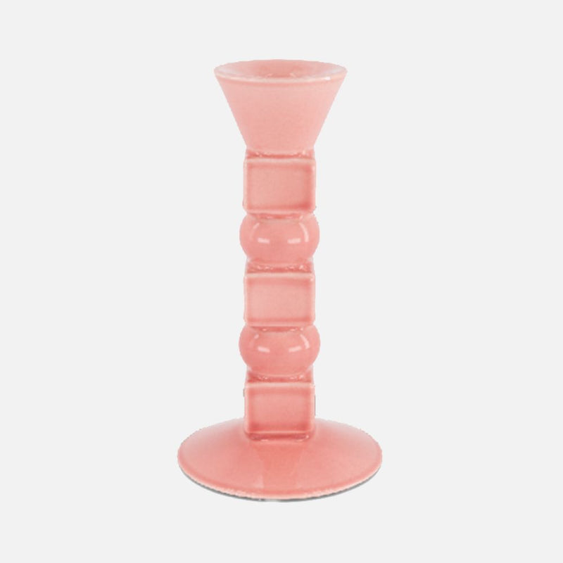 Anna Ceramic Candle Holder, Powder Rose, 20cm