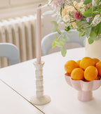 Anna Ceramic Candle Holder, Powder Rose, 20cm