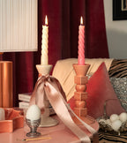 Anna Ceramic Candle Holder, Powder Rose, 20cm