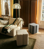 Fiori Modular Stool, Cream Weft, 43cm