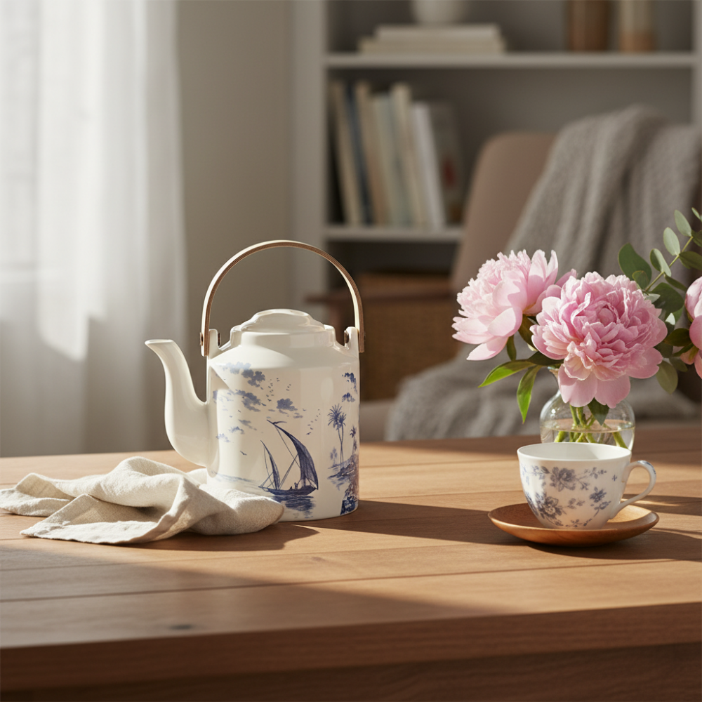 Japanese Teapot - Blue Mismatched