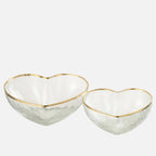 Set of 2 Heart Apero Glass Dishes – Decorative Serving Bowls