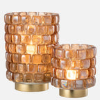 Hurricane Square Mosaic Glass Candle Holder – Large