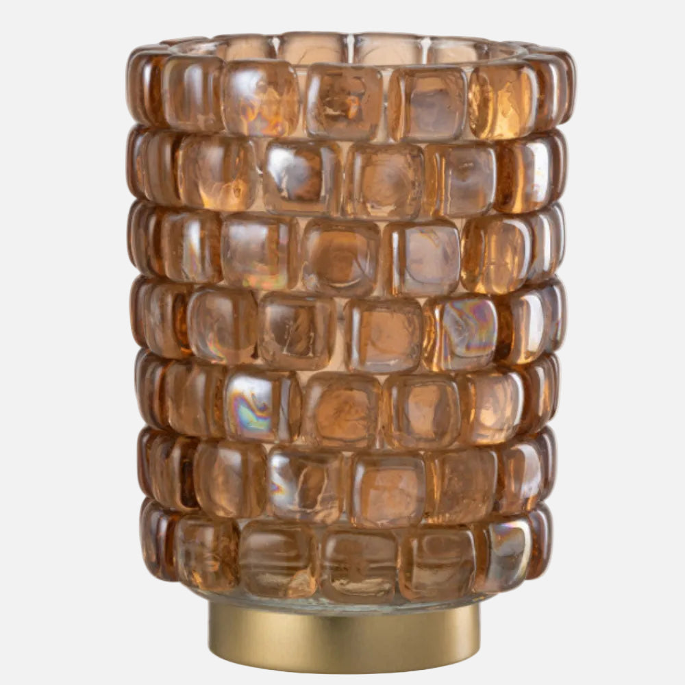 Hurricane Square Mosaic Glass Candle Holder – Large