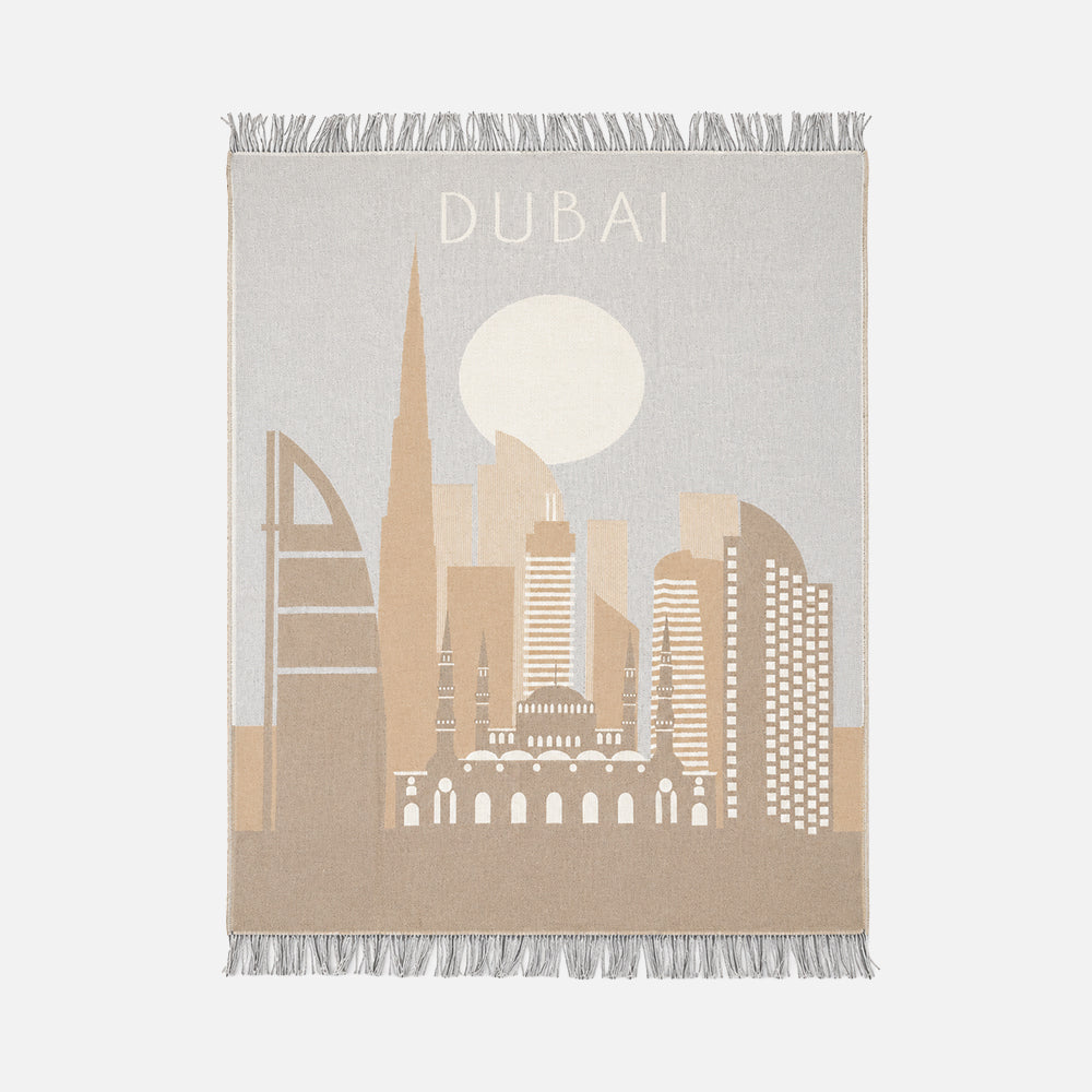 Vinas Burj Palm Trees Cashmere Wool Throw, front view
