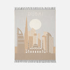Burj Palm Trees Cashmere Wool Throw, 140x180cm