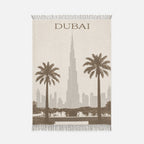 Vinas Dubai Cityscape Cashmere Wool Throw, front view