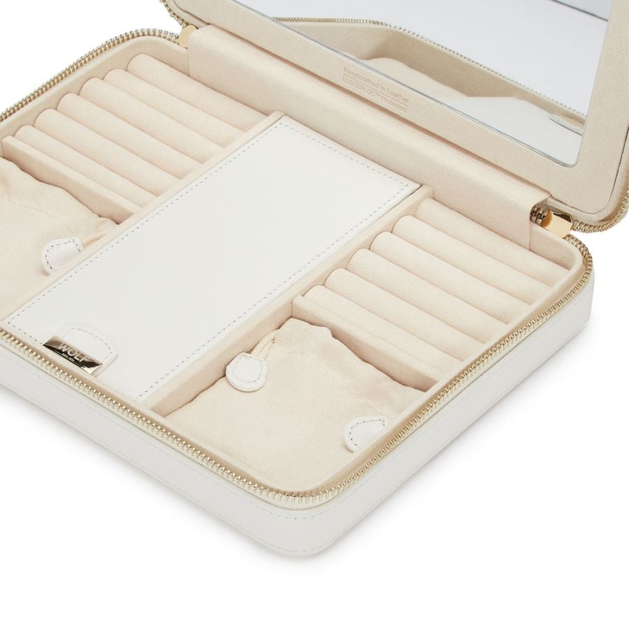 Maria Large Zip Case, White, 26x20cm