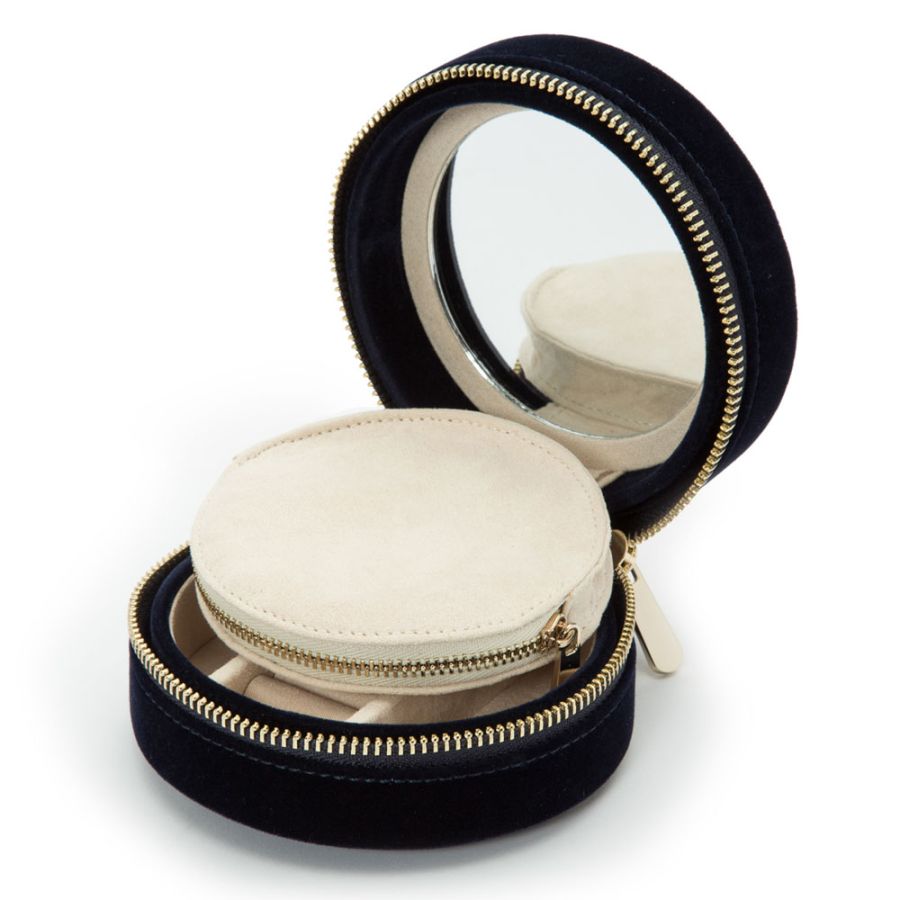 Zoe Velvet Indigo Travel Jewelery Case, 12cm