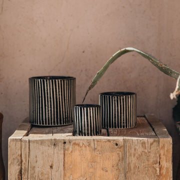 Hand-painted ceramic scented candle Zebre  Stripe -( XL )
