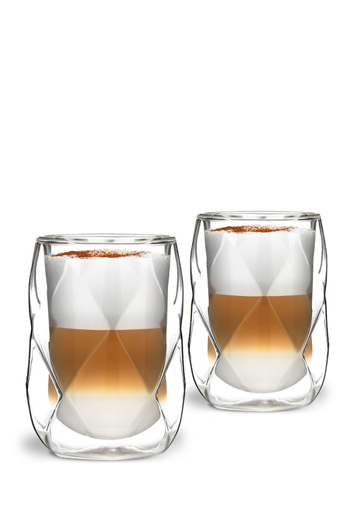 Geo Double Wall Glasses, Set Of 2, 250ml